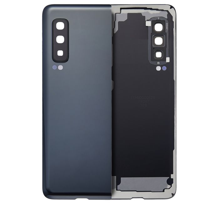Rückglas mit Kameralinse für Galaxy Fold 4G (F900) (Premium) (Cosmos Black)