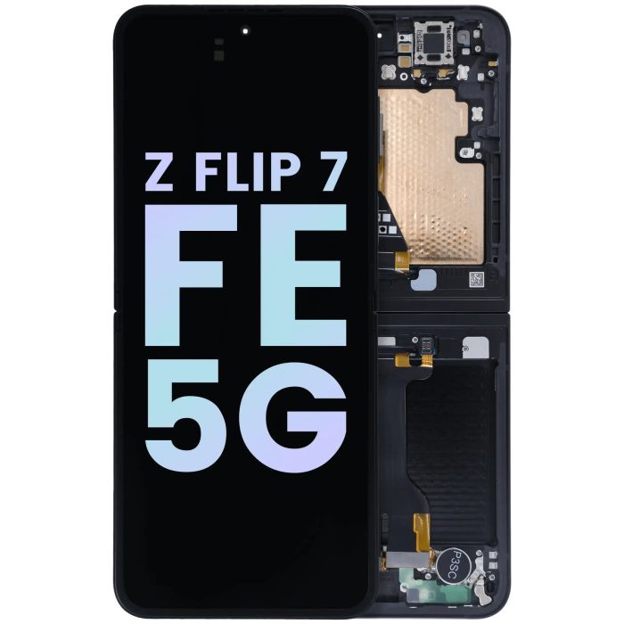 Innen OLED Display mit Rahmen für Galaxy Z Flip 7 FE 5G (Service Pack) (Schwarz)