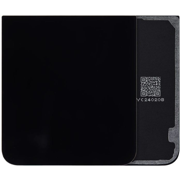 Bottom Rückglas für Galaxy Z Flip 7 FE 5G (F761) (ohne Logo) (Schwarz)