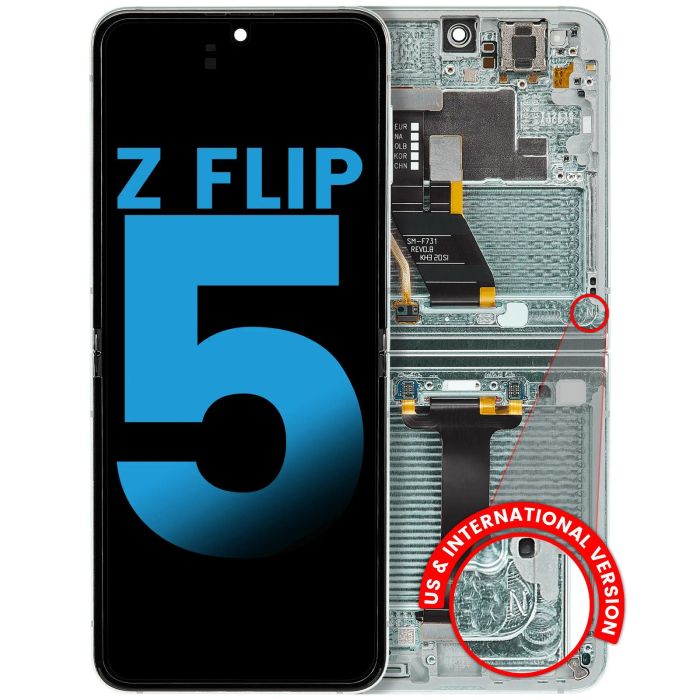 Innen OLED Display mit Rahmen für Galaxy Z Flip 5 5G (Aftermarket) (Mint)