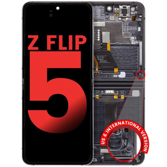 Innen OLED Display mit Rahmen für Galaxy Z Flip 5 5G (Aftermarket Plus)