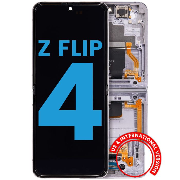 Innen OLED Display mit Rahmen für Galaxy Z Flip 4 5G (Aftermarket) (Bora Purple)