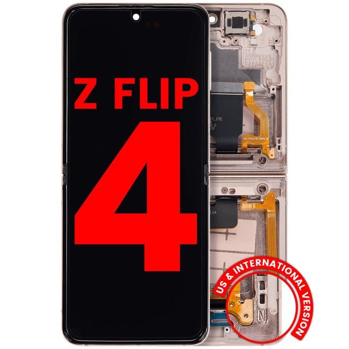 Innen OLED Display mit Rahmen für Galaxy Z Flip 4 5G (Pink Gold)