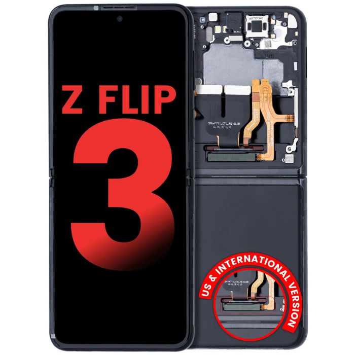 Innen OLED Display mit Rahmen für Galaxy Z Flip 3 5G (Aftermarket Plus)
