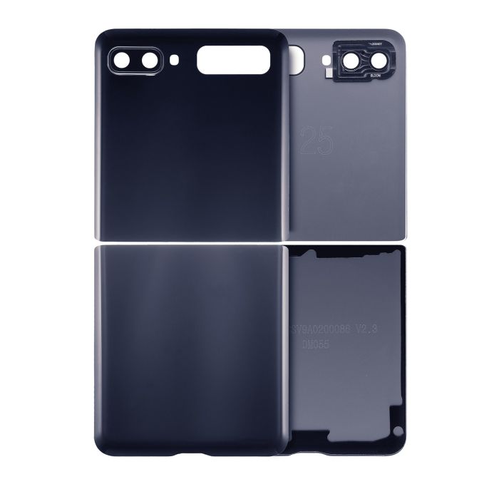Rückglas mit Kameralinse für Samsung Galaxy Z Flip 4G (F700) (Mirror Black)