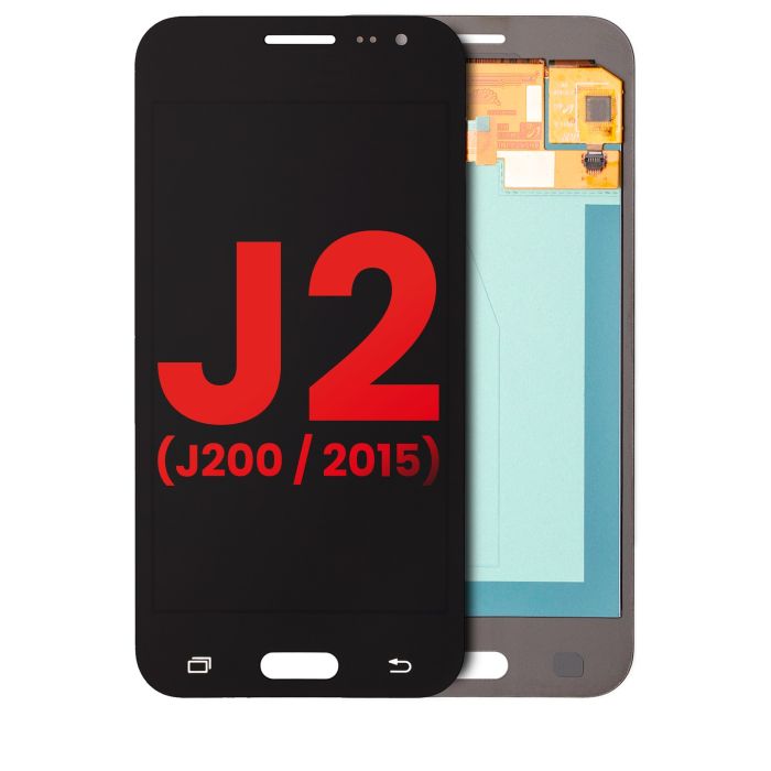 OLED Display ohne Rahmen für Galaxy J2 (J200/ 2015) (Aftermarket Plus) (Schwarz)