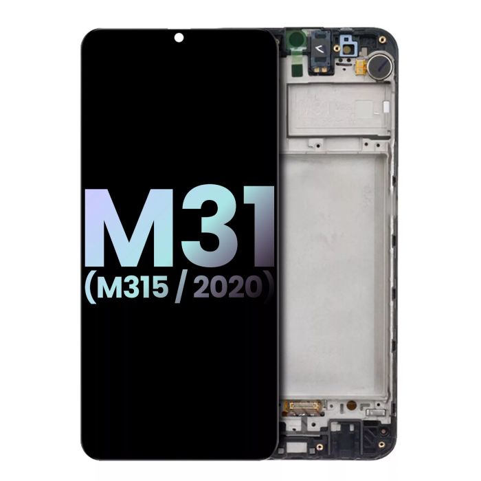 OLED Display mit Rahmen für Galaxy M31 (M315/ 2020) (Schwarz) (Service Pack)