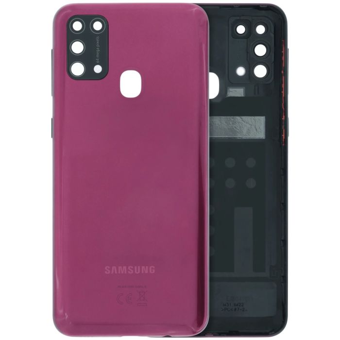 Rückseite Abdeckung mit Kameralinse für Galaxy M31 (Service Pack) (Rot)