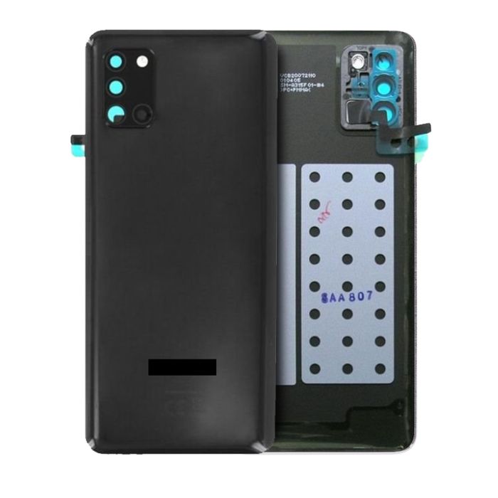 Rückglas mit Kameralinse für Samsung Galaxy M31 (Service Pack) (Schwarz)