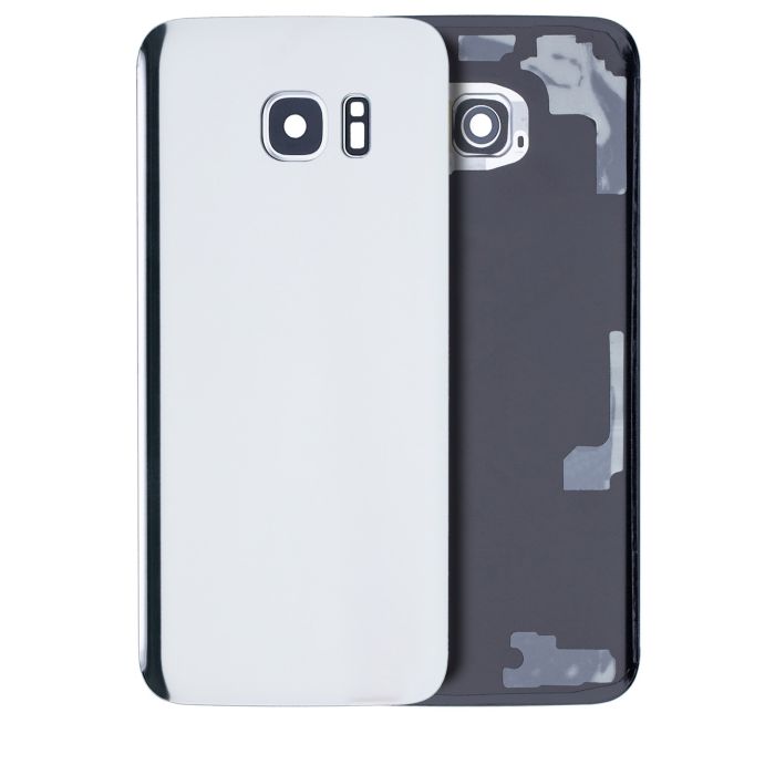 Rückglas mit Kameralinse für Samsung Galaxy S7 Edge (Silber) (Service Pack)