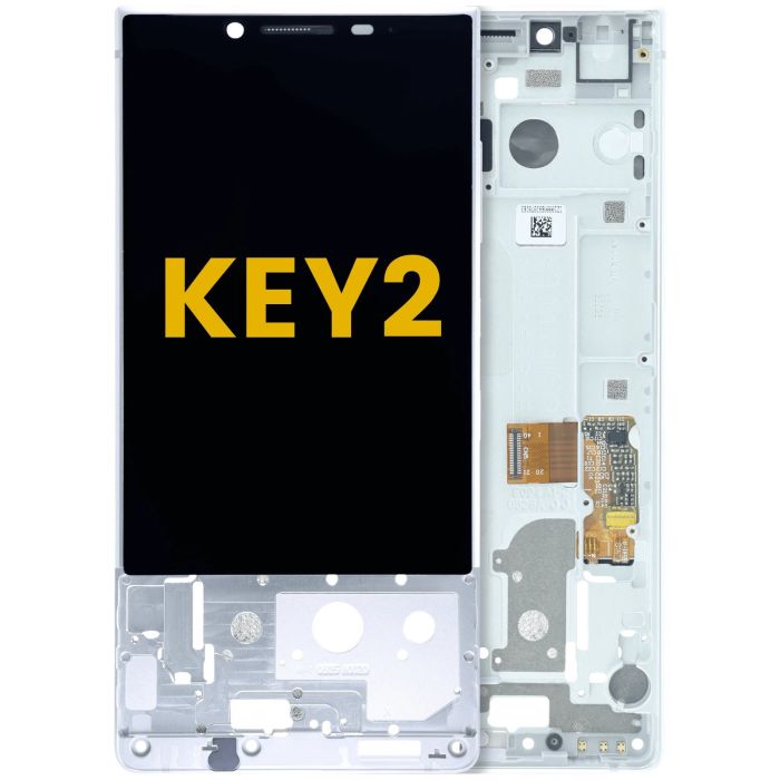 LCD Display Einheit mit Rahmen für Blackberry KEY2 (Original) (Silber)
