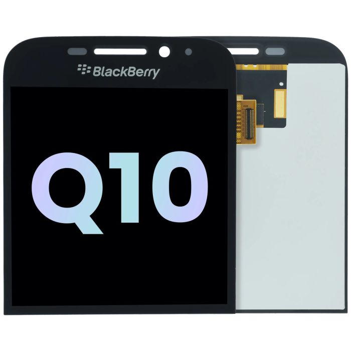 LCD Display Einheit mit Rahmen für BlackBerry Q10 (Original) (Schwarz)