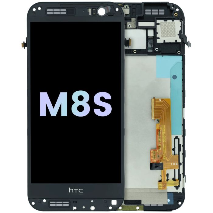 LCD Display Einheit mit Rahmen für HTC One M8s OPKV100 (Original) (Grau)