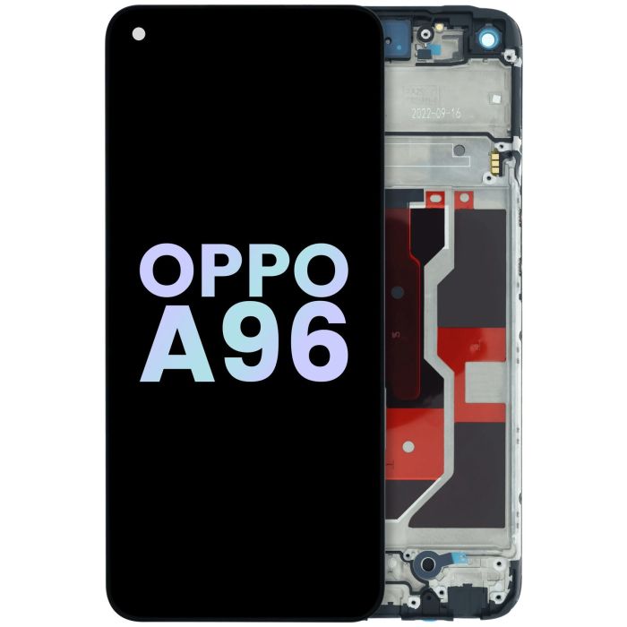 LCD Display Einheit mit Rahmen für Oppo A96 (Original) (Schwarz)
