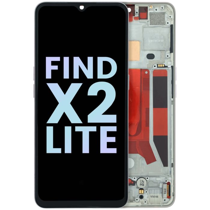 OLED Display Einheit mit Rahmen für OPPO Find X2 Lite CPH2005 (Original) (Weiß)