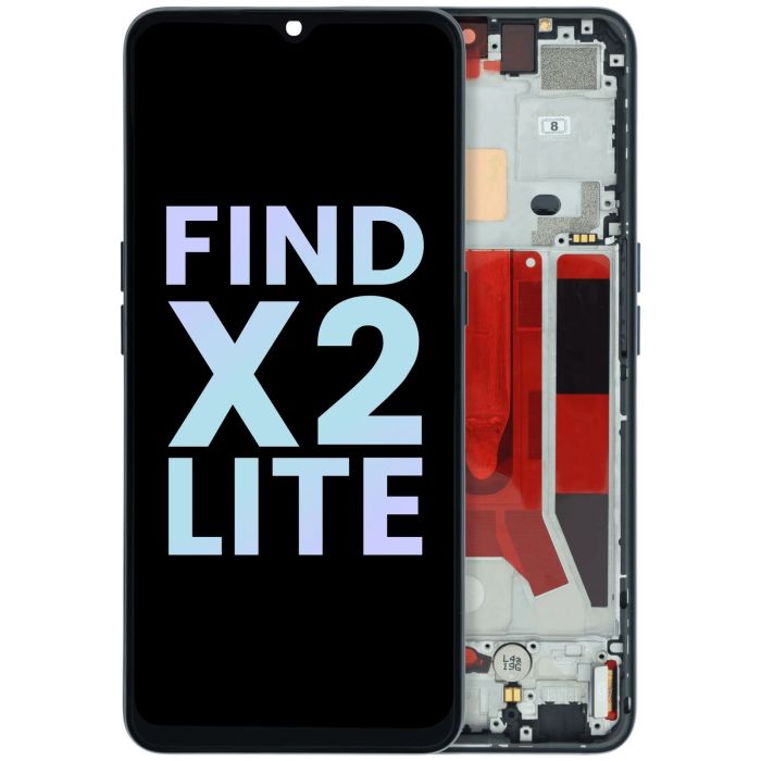 OLED Display mit Rahmen für OPPO Find X2 Lite CPH2005 (Original) (Schwarz)