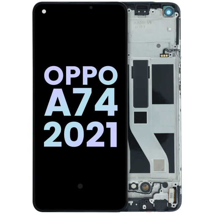 OLED Display Einheit mit Rahmen für Oppo A74 4G (2021) (Original) (alle Farben)