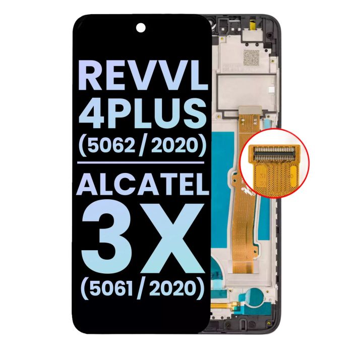 LCD Display mit Rahmen für T-Mobile Revvl 4 Plus (5062/ 2020)/ Alcatel 3X