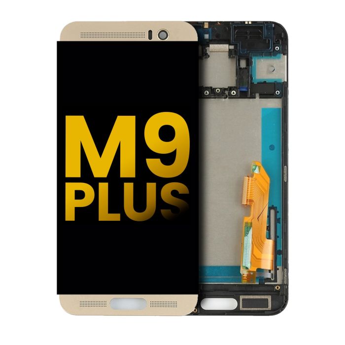 LCD Display Einheit mit Rahmen für HTC M9 Plus (Gold)