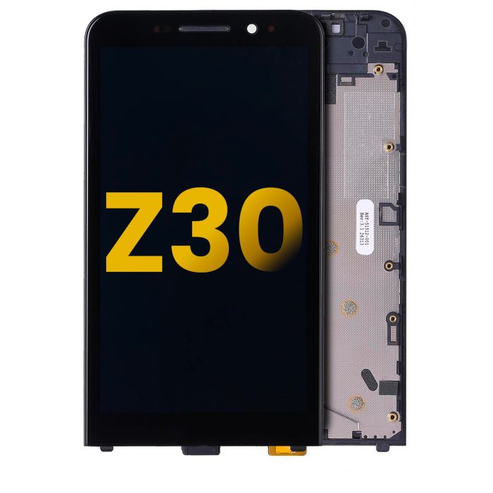 LCD Display Einheit mit Rahmen für BlackBerry Z30 (Schwarz)