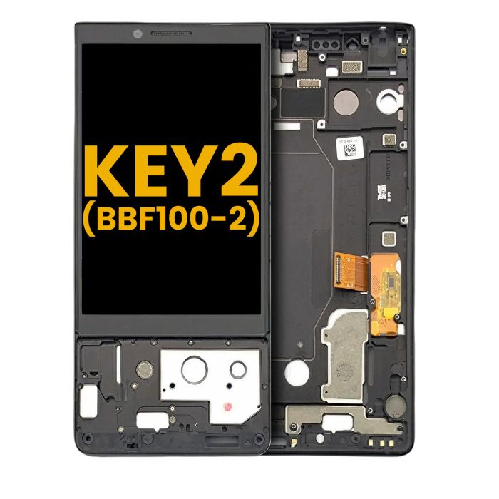 LCD Display Einheit mit Rahmen für BlackBerry Keytwo (BBF100-2)