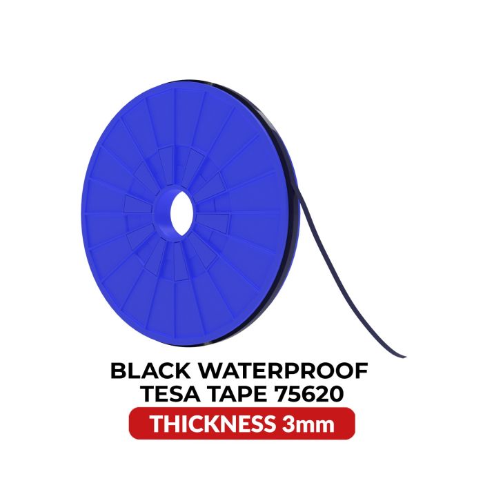 Tesa Modell 75620 doppelseitig Acryl wasserdicht Schwarz Klebeband (3 mm x 25 m)