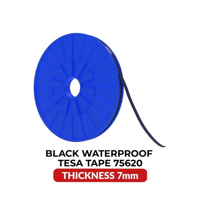 Tesa Modell 75620 doppelseitig Acryl wasserdicht Schwarz Klebeband (7 mm x 25 m)