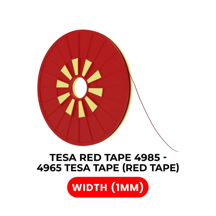 Tesa Modell 4965 doppelseitig Polyester Rot Klebeband (1 mm x 25 m)