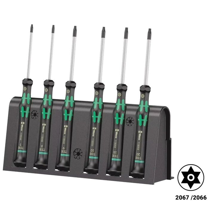 Wera Kraftform Präzisions Torx Schraubendreher-Set mit Rack (2067/2066)