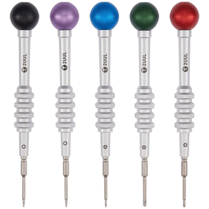 2UUL Alltags-Schraubendreher-Set 5-in-1 (2,5 mm Convex/T2/Tri-Point/PH000/P2)