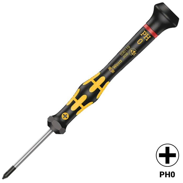 Wera Kraftform Micro ESD Kreuzschlitz Schraubendreher PH 0 X 60 mm (1550)