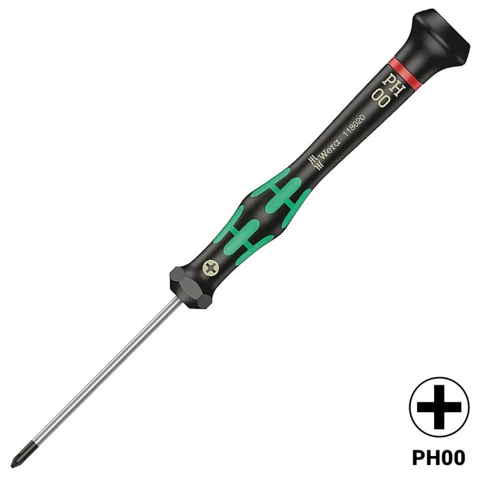 Wera Kraftform Micro Präzisions Kreuzschlitz Schraubendreher PH00 X 60 mm (2050)