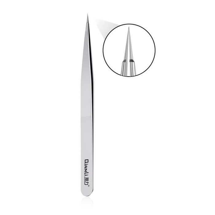 Qianli iNeeZy Pinzette handgefertigt unmagnetisch Edelstahl (Silber, breit)