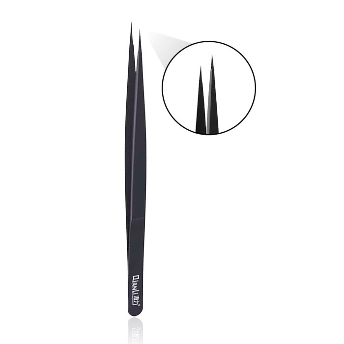 Qianli iNeeZy Pinzette handgefertigt unmagnetisch Edelstahl (Schwarz, breit)