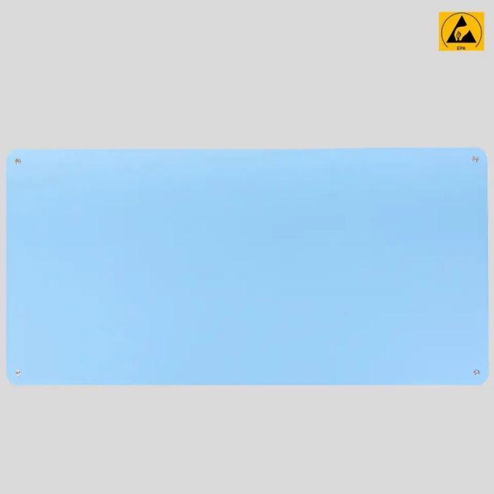 Premium ESD-Gummi-Tischmatte (1200 x 610 mm) mit 4 x 10 mm Druckknöpfen (Blau)