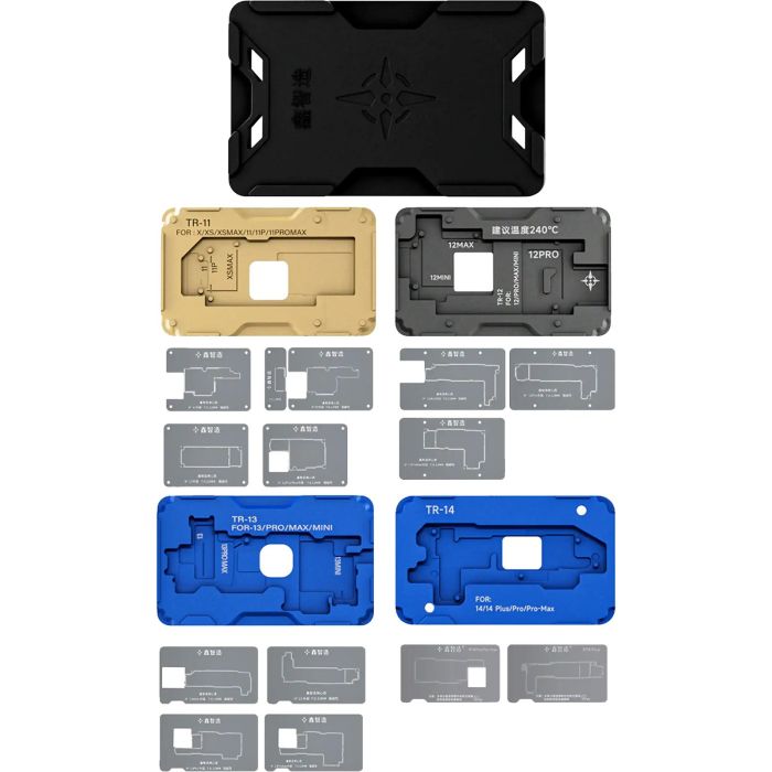TR Mittelschicht-Rahmen Reballing-Plattform für iPhone X-14 Pro Max (18 in 1)