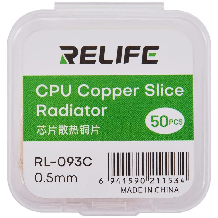 RL-093C Chip-Kühlkörper Kupferblech 0,5 mm (50er Pack) (Relife)