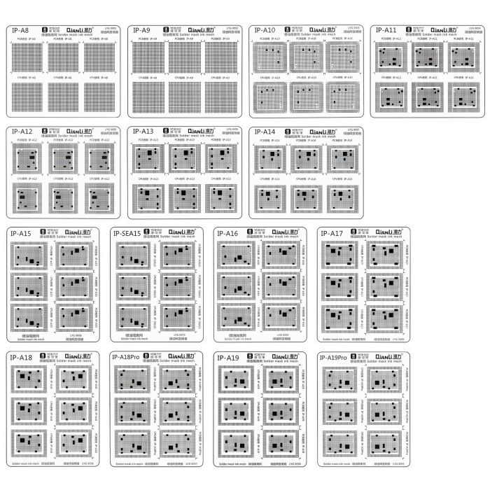 Lötstopplack Pad für iPhone Serie (15 teilig Set) (Qianli)