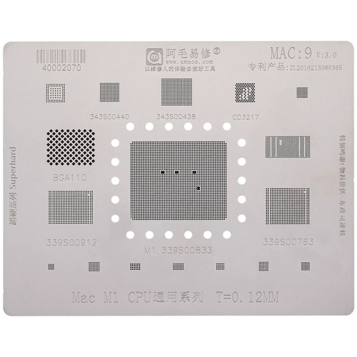 CPU Universal Schablone für MacBooks (MAC 9)