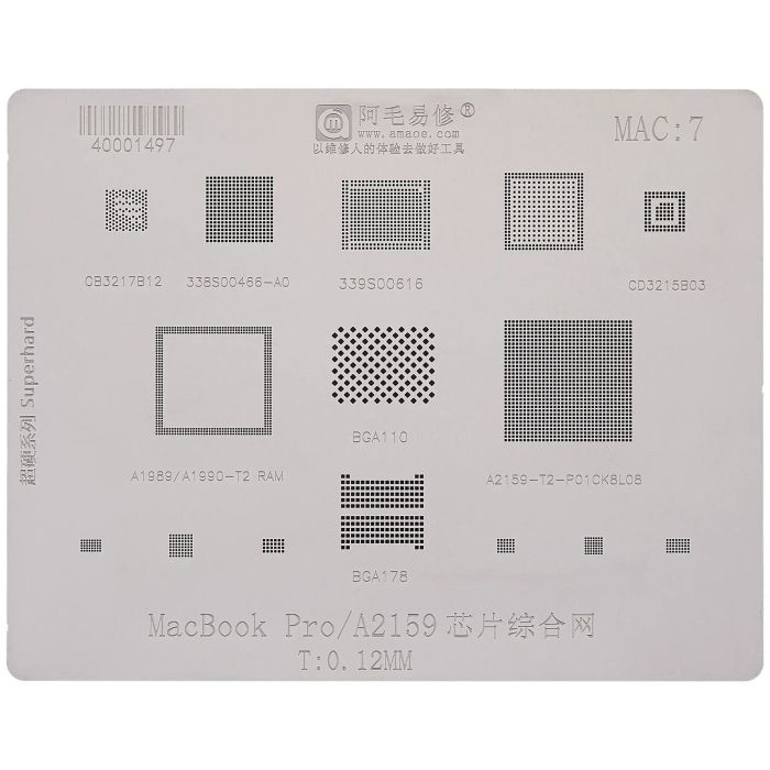 IC Comprehensive Schablone für MacBook Pro 13" A2159 (2019) (MAC 7)
