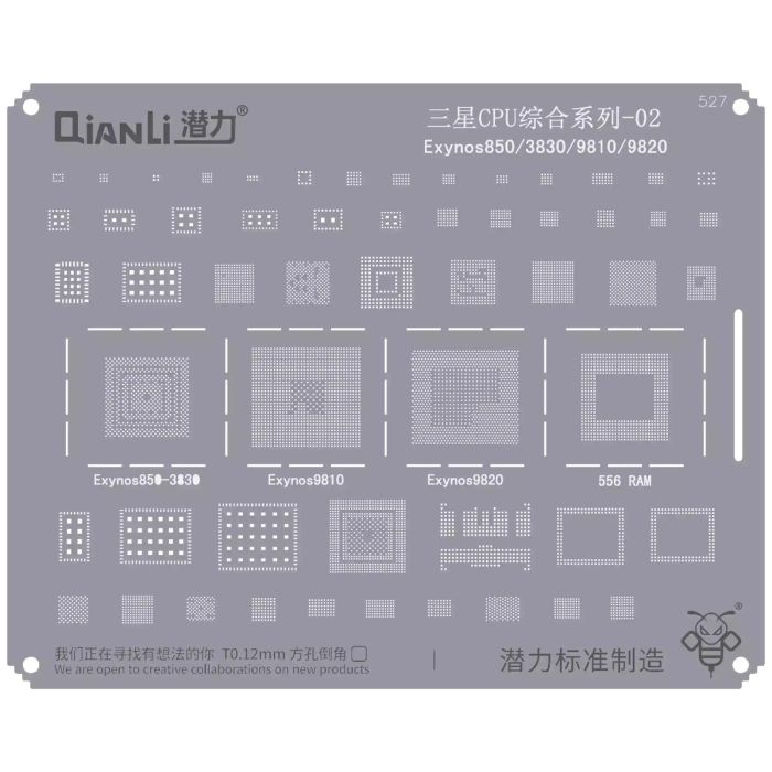 Bumblebee Schablone (QS527) Samsung CPU 02-Exynos850/ 3830/ 9810/ 9820 (Qianli)