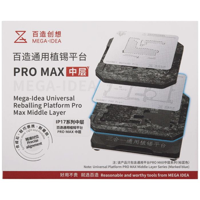 Mega-Idea Universal Mittelrahmen Reballing-Plattform iPhone 17 Serie (Qianli)