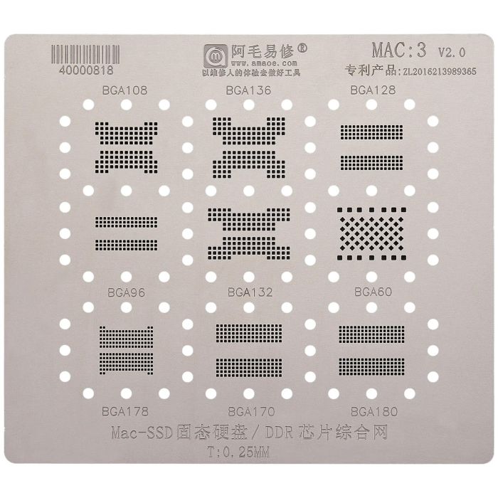 SSD-DDR/ IC Schablone für MacBooks (MAC 3)
