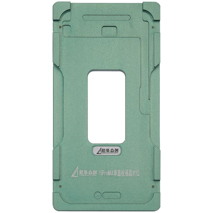 Aufbereitungs-Federform (nur Glas) Metall-Positionierform für iPhone 15 Pro Max