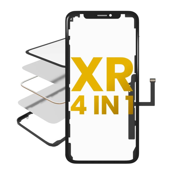 4 in 1 (Glas mit OCA vormontiert + Rahmen + Digitizer) für iPhone XR