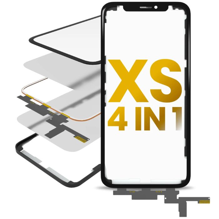 4-in-1 kurzes Flex (Digitizer mit Glas + OCA + Rahmen vormontiert) iPhone XS