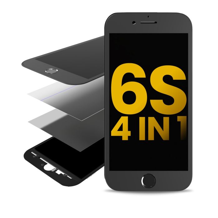 4in1 (Frontglas + Rahmen + Polarizer + OCA vormontiert) für iPhone 6S (2er Pack)