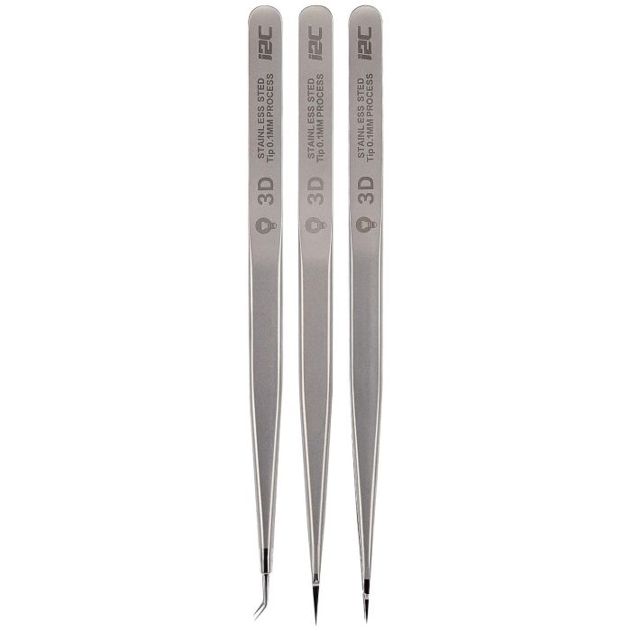 NS02 / NS03 / NS04 Superhartlegierungs-3D-Pinzetten-Set (3-teilig) (I2C)