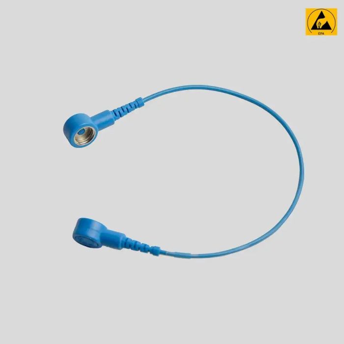 Verbindungskabel 230 mm mit 10-mm-Druckknöpfen für ESD-Arbeitsmatten