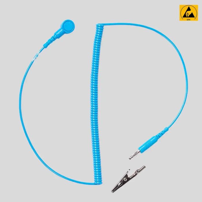 Premium Kabel (1,8 m) mit 10-mm-Druckknopf auf Klinkenstecker/Krokodilklemme ESD